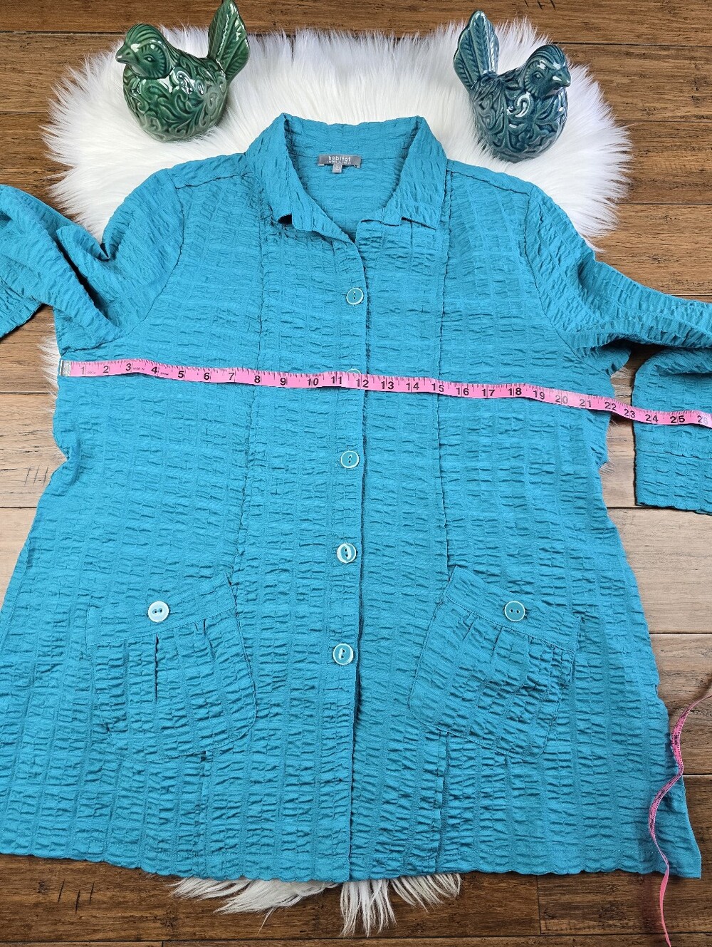 Habitat Seersucker Crinkled Shirt Jacket  Large - Picture 13 of 14